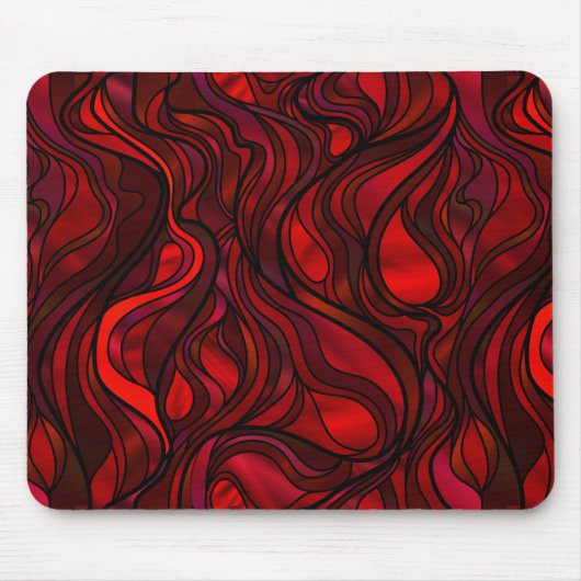 Abstraktes Rotes Hartglas Mousepad (Vorne)