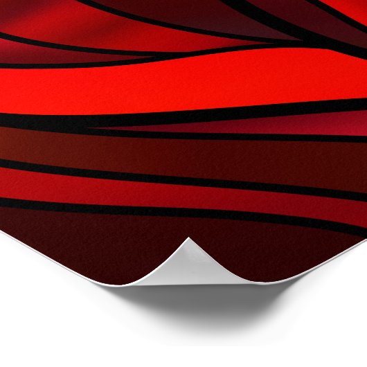 Abstraktes Rotes Hartglas Poster (Ecke)