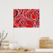 Abstraktes Rotes Hartglas Poster (Küche)