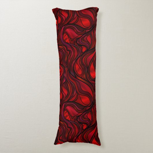 Abstraktes Rotes Hartglas Seitenschläferkissen (Vorderseite Vertikal)