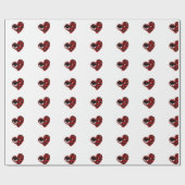 Abstraktes rotes Herz auf Packpapier (Flach)