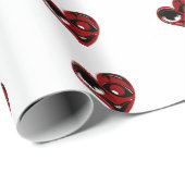 Abstraktes rotes Herz auf Packpapier (Rolleneckpunkt)