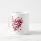 Abstraktes rotes Herz Liebe Splash Romantische Kun Kaffeetasse (Vorderseite Links)