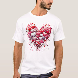 Abstraktes rotes Herz Liebe Splash romantische Kun T-Shirt