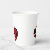 Abstraktes, rotes Herz Pappbecher (Rechts)