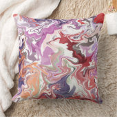 Abstraktes Rotes Kissen aus Marmor - Moderne Flüss (Decke)