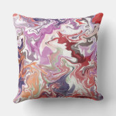 Abstraktes Rotes Kissen aus Marmor - Moderne Flüss (Rückseite)