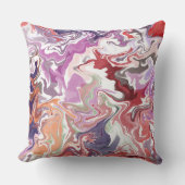 Abstraktes Rotes Kissen aus Marmor - Moderne Flüss (Vorderseite)