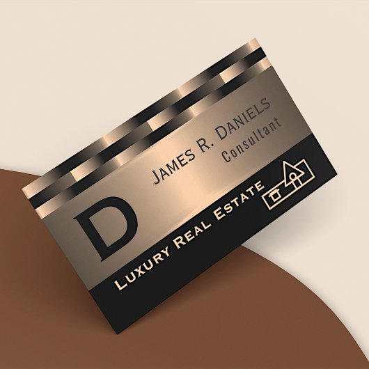 Abstraktes rotes Kupfer Luxus Metallic Art Muster Visitenkarte