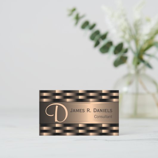 Abstraktes rotes Kupfer Luxus Metallic Art Muster Visitenkarte (Stehend Vorderseite)