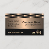 Abstraktes rotes Kupfer Luxus Metallic Art Muster Visitenkarte (Rückseite)