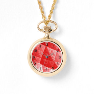Abstraktes Rotes Muster Armbanduhr