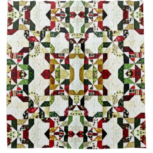 abstraktes rotes Muster Duschvorhang (Vorderseite)