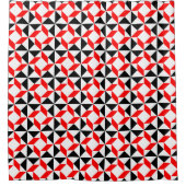 Abstraktes, rotes Muster Duschvorhang (Vorderseite)