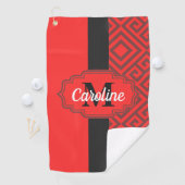 Abstraktes rotes Muster Golfhandtuch (Insitu)