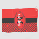 Abstraktes rotes Muster Golfhandtuch (Horizontal)