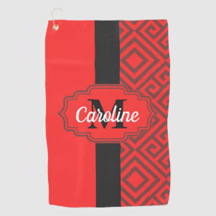 Abstraktes rotes Muster Golfhandtuch