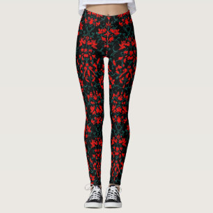 Abstraktes rotes Muster Leggings