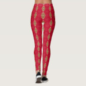 abstraktes rotes Muster Leggings (Rückseite)