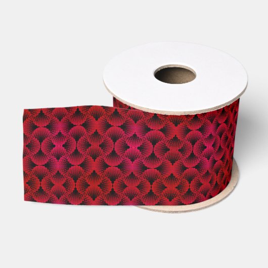 Abstraktes rotes Muster Ripsband (Spule)