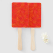 Abstraktes rotes Orangenmuster Fächer (Vorne und Hinten)