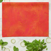 Abstraktes rotes Orangenmuster Geschirrtuch (Gefaltet)