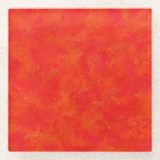 Abstraktes rotes Orangenmuster Glasuntersetzer (Vorderseite)