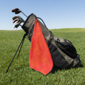 Abstraktes rotes Orangenmuster Golfhandtuch (Gras)