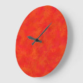 Abstraktes rotes Orangenmuster Große Wanduhr (Winkel)
