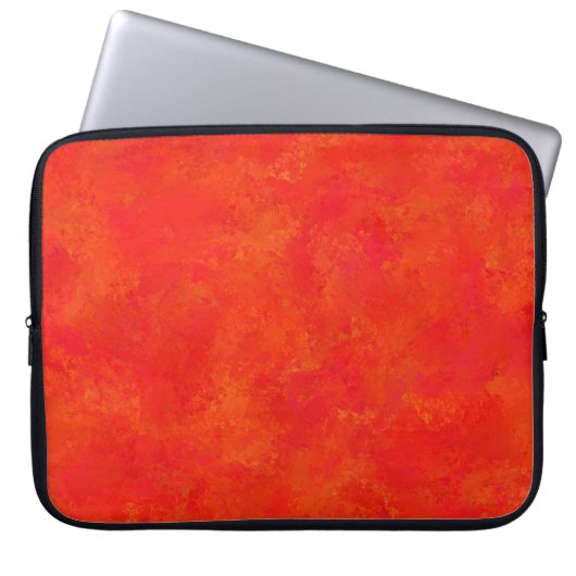 Abstraktes rotes Orangenmuster Laptopschutzhülle (Vorderseite)