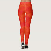 Abstraktes rotes Orangenmuster Leggings (Rückseite)
