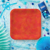 Abstraktes rotes Orangenmuster Pappteller (Party)