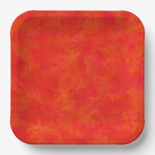 Abstraktes rotes Orangenmuster Pappteller (Vorderseite)