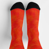 Abstraktes rotes Orangenmuster Socken (Oben)