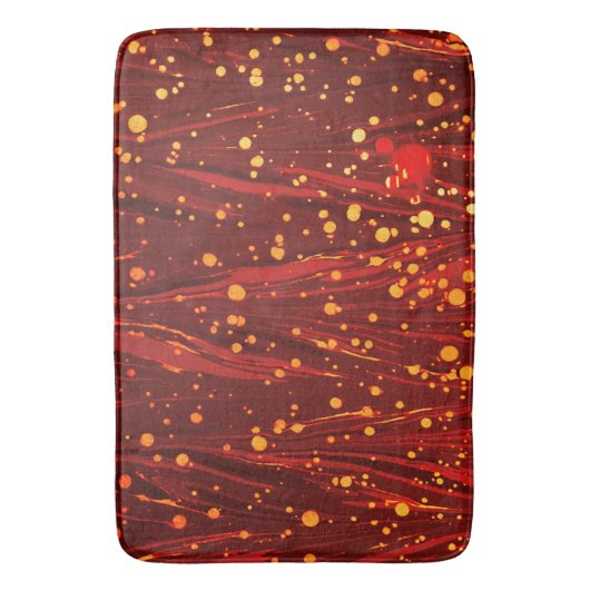 ABSTRAKTES ROTES PAPIER MIT GOLDSPLASHEN BADEMATTE (Vorderseite Vertikal)