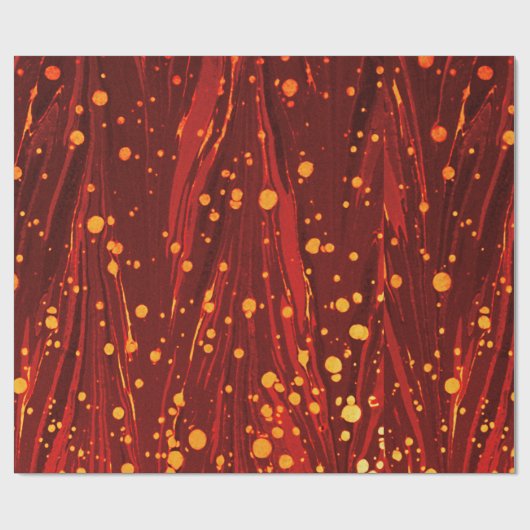 ABSTRAKTES ROTES PAPIER MIT GOLDSPLASHEN GESCHENKPAPIER (Flach)