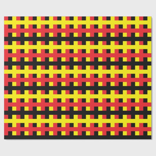 Abstraktes Rotes, schwarz und gelb Geschenkpapier (Flach)