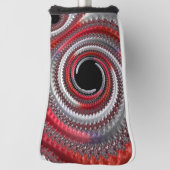 Abstraktes Rotes Schwarzes Gradient Spiral Fraktal Golf Headcover (Rotieren 90)