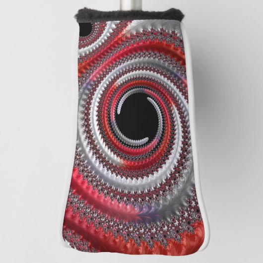 Abstraktes Rotes Schwarzes Gradient Spiral Fraktal Golf Headcover (Rotieren 90)