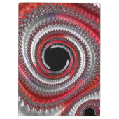 Abstraktes Rotes Schwarzes Gradient Spiral Fraktal Klemmbrett (Rückseite)