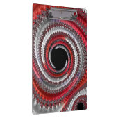 Abstraktes Rotes Schwarzes Gradient Spiral Fraktal Klemmbrett (Rechts)
