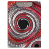 Abstraktes Rotes Schwarzes Gradient Spiral Fraktal Klemmbrett (Vorderseite)