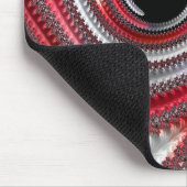 Abstraktes Rotes Schwarzes Gradient Spiral Fraktal Mousepad (Ecke)