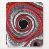Abstraktes Rotes Schwarzes Gradient Spiral Fraktal Mousepad (Vorne)