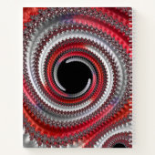 Abstraktes Rotes Schwarzes Gradient Spiral Fraktal Notizblock (Rückseite)