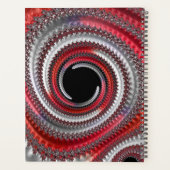 Abstraktes Rotes Schwarzes Gradient Spiral Fraktal Planer (Rückseite)