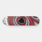 Abstraktes Rotes Schwarzes Gradient Spiral Fraktal Skateboard (Horizontal)