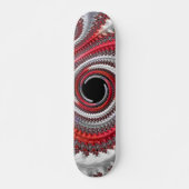 Abstraktes Rotes Schwarzes Gradient Spiral Fraktal Skateboard (Vorne)