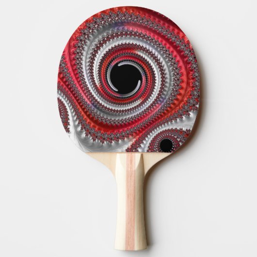 Abstraktes Rotes Schwarzes Gradient Spiral Fraktal Tischtennis Schläger (Rückseite)