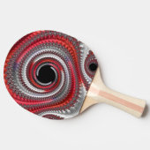 Abstraktes Rotes Schwarzes Gradient Spiral Fraktal Tischtennis Schläger (Seitenansicht)